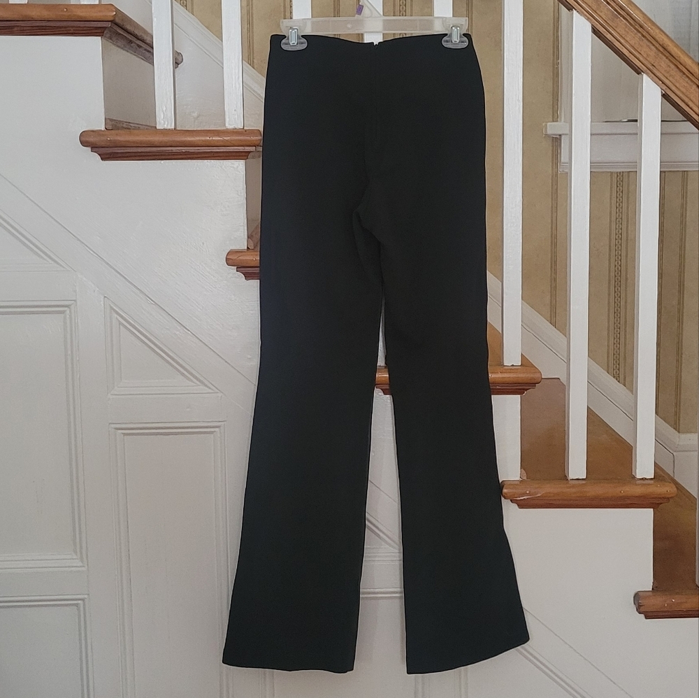 ISABEL U.S.A Vintage Chic Black Genuine Leather Flare Wide Leg Pants Size 2 - Picture 2 of 9